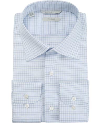 Blue Windowpane Traveller Shirt