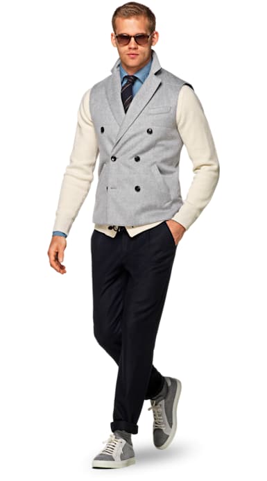 Light Grey Quilted Vest