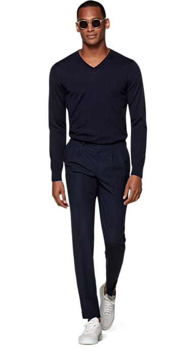 Navy V Neck