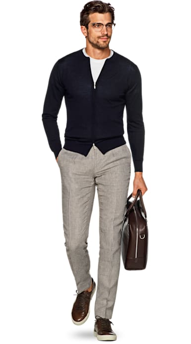 Navy Zip Sweater