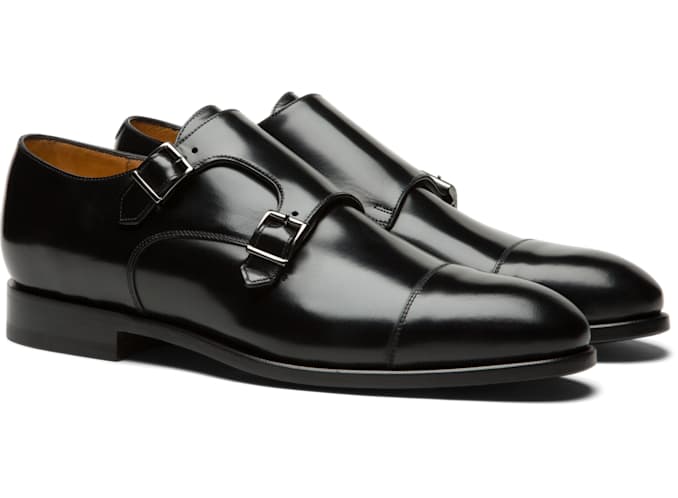Black Double Monk Strap