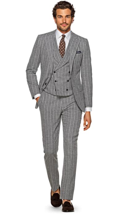 Lazio Light Grey Stripe