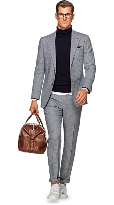 Havana Blue Houndstooth
