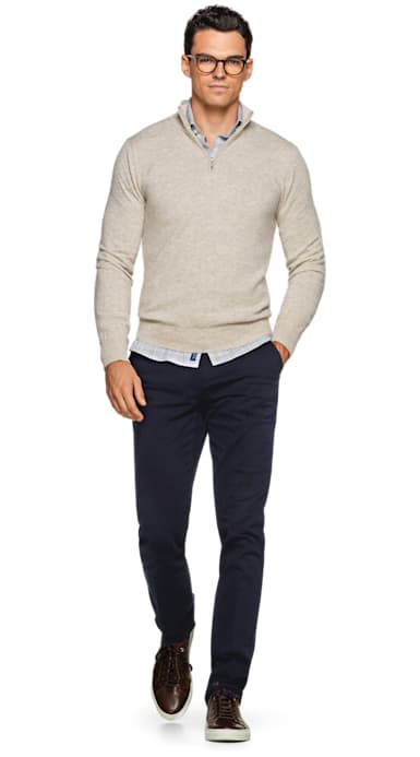 Navy Washed Chino
